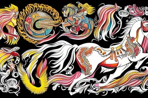 Indian riding a mustang fast tattoo idea