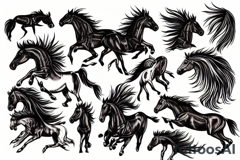 Indian riding a mustang fast tattoo idea