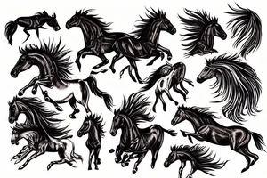 Indian riding a mustang fast tattoo idea