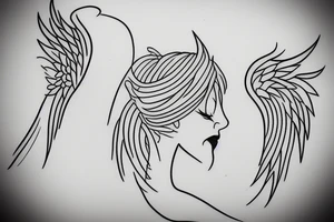 simple angel and devil tattoo idea