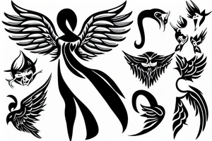 simple angel and devil tattoo idea