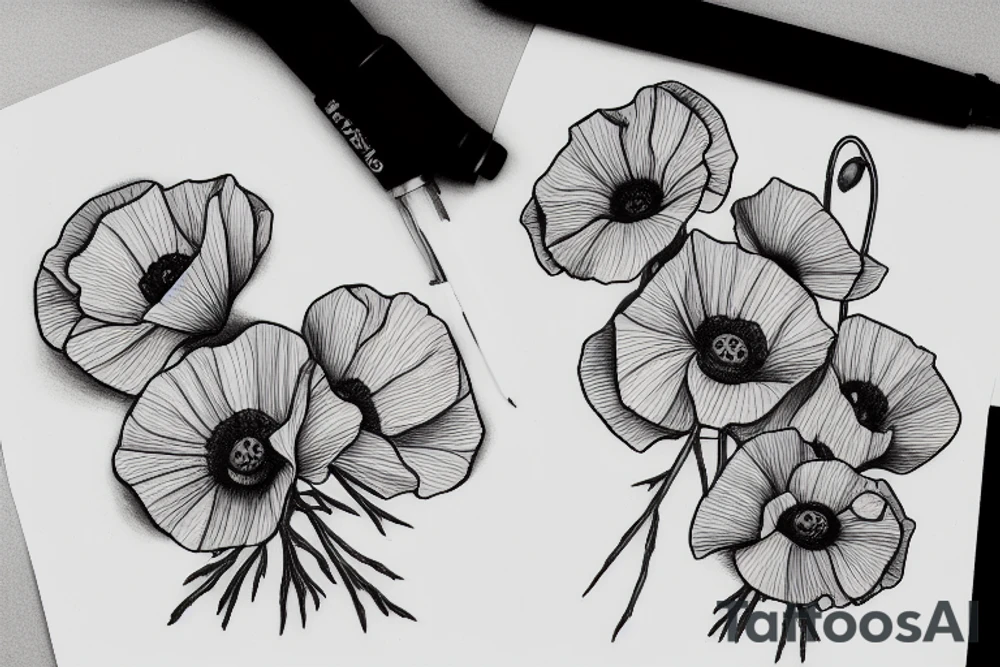 poppy spring violet reagge fries tattoo idea