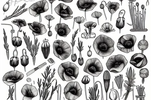poppy spring violet reagge fries tattoo idea
