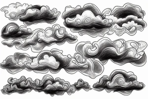 River and clouds morphing into one tattoo idea