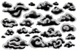 River and clouds morphing into one tattoo idea