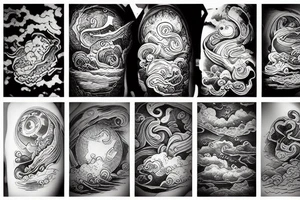 River and clouds together tattoo idea