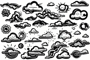River and clouds together tattoo idea