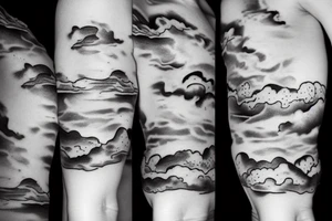 River and clouds morphing together tattoo idea