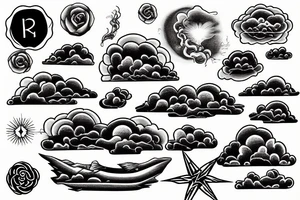River and clouds morphing together tattoo idea