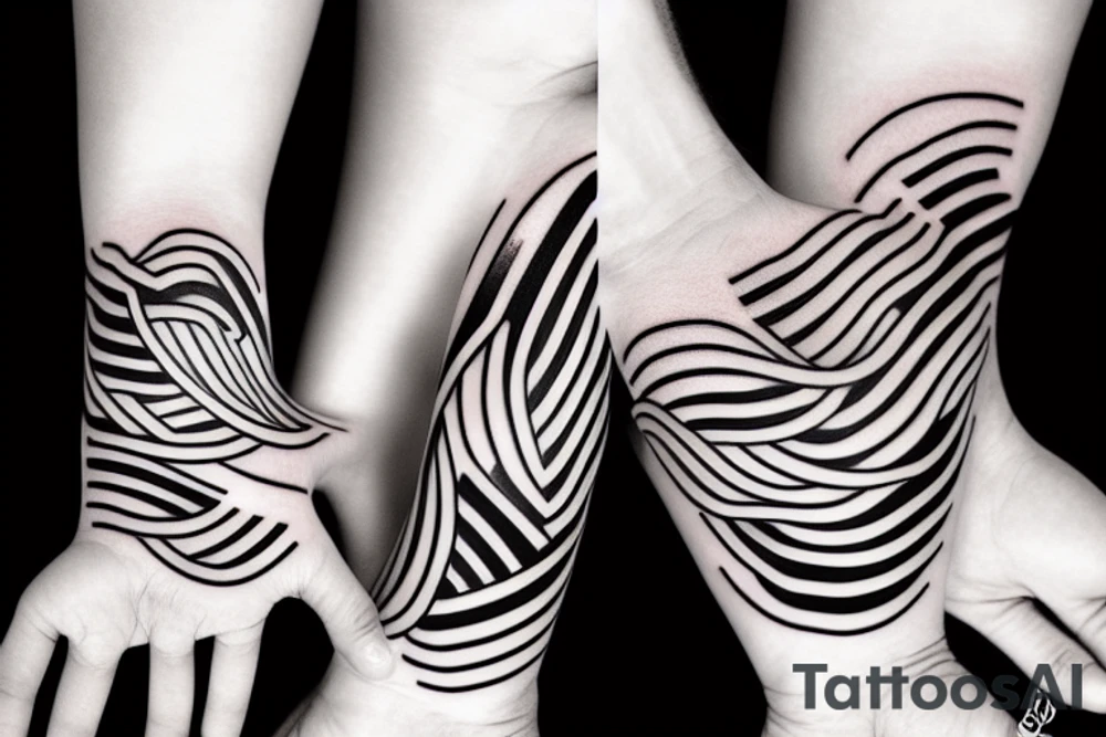 River and clouds morphing together tattoo idea