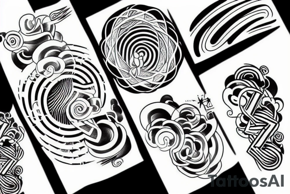 River and clouds morphing together tattoo idea