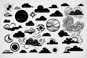 River and clouds tattoo idea