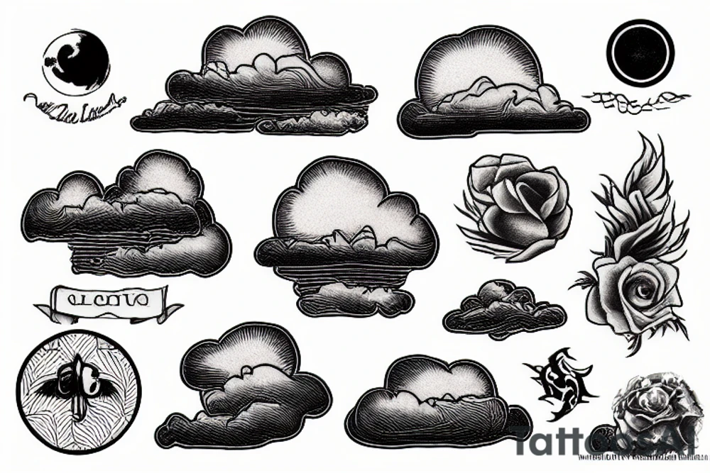 River and clouds tattoo idea