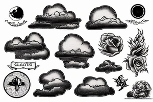 River and clouds tattoo idea
