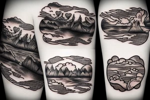 River and clouds tattoo idea