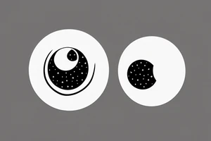 Circle of Pool of water with reflection of clouds and small moon tattoo idea