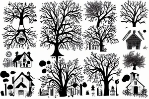 depressed homes growing into life tree tattoo idea