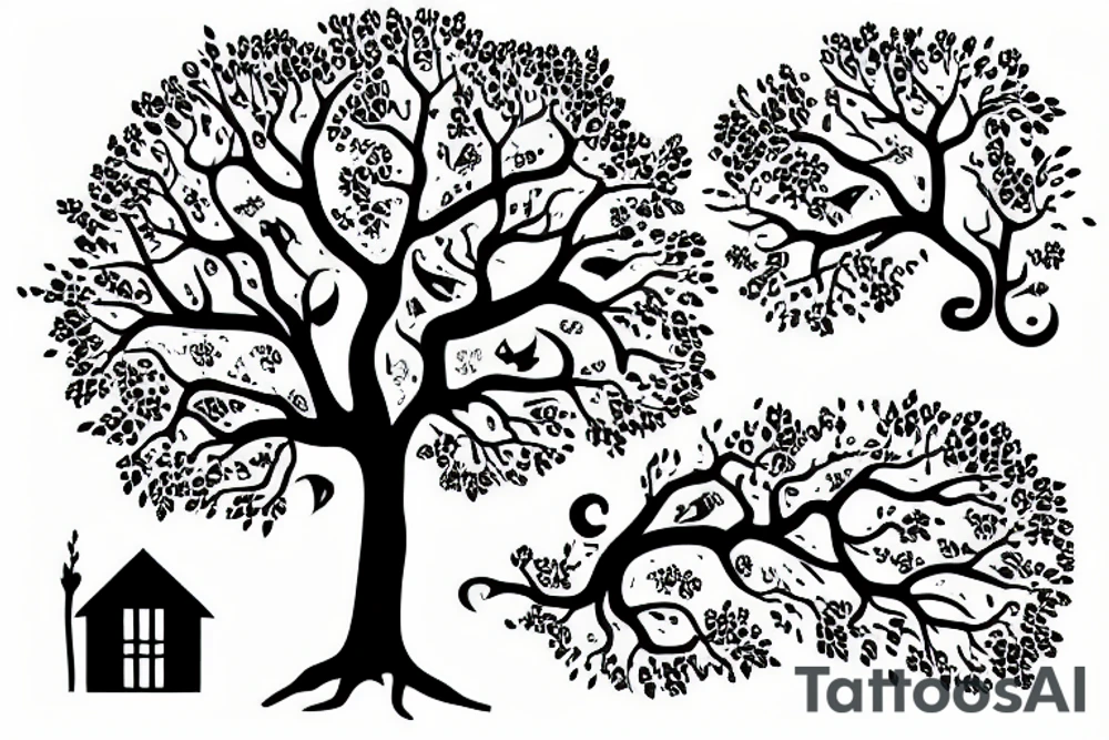 depressed homes growing into life tree tattoo idea