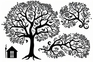 depressed homes growing into life tree tattoo idea