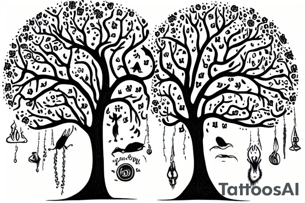 depressed growing into life tree tattoo idea