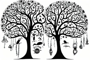 depressed growing into life tree tattoo idea