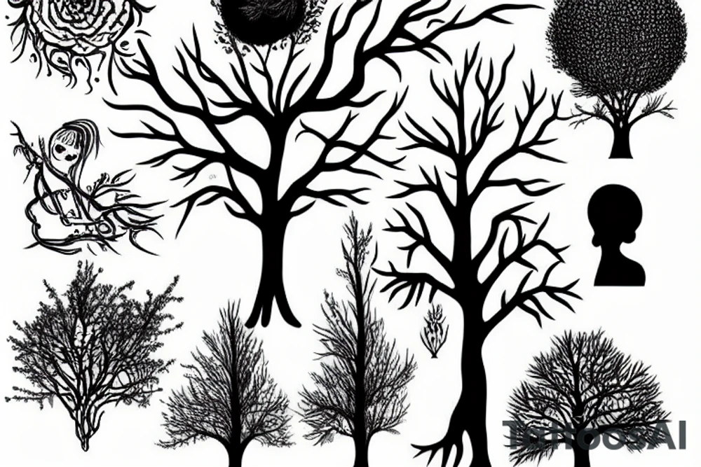 depressed growing into life tree tattoo idea