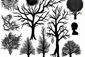 depressed growing into life tree tattoo idea