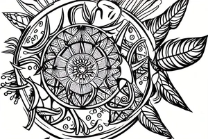 sagittarius dreamcatcher lotus flower tattoo idea