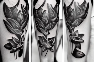 dark realism, 2d, 3d, window church, shield, lily tattoo idea
