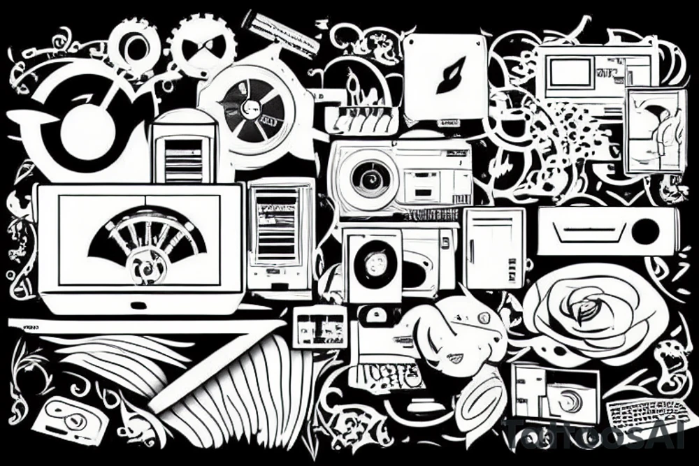 Computer laptop tattoo idea