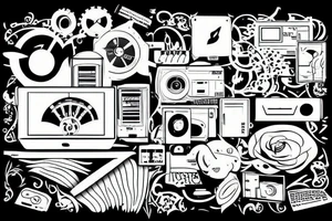 Computer laptop tattoo idea