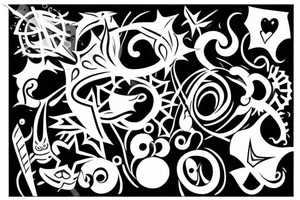 Whimsical abstract negative space tattoo tattoo idea