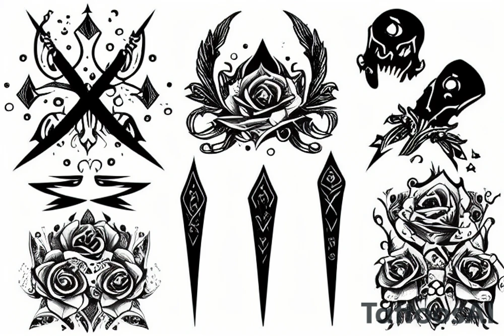 Dagger with a balance tattoo idea