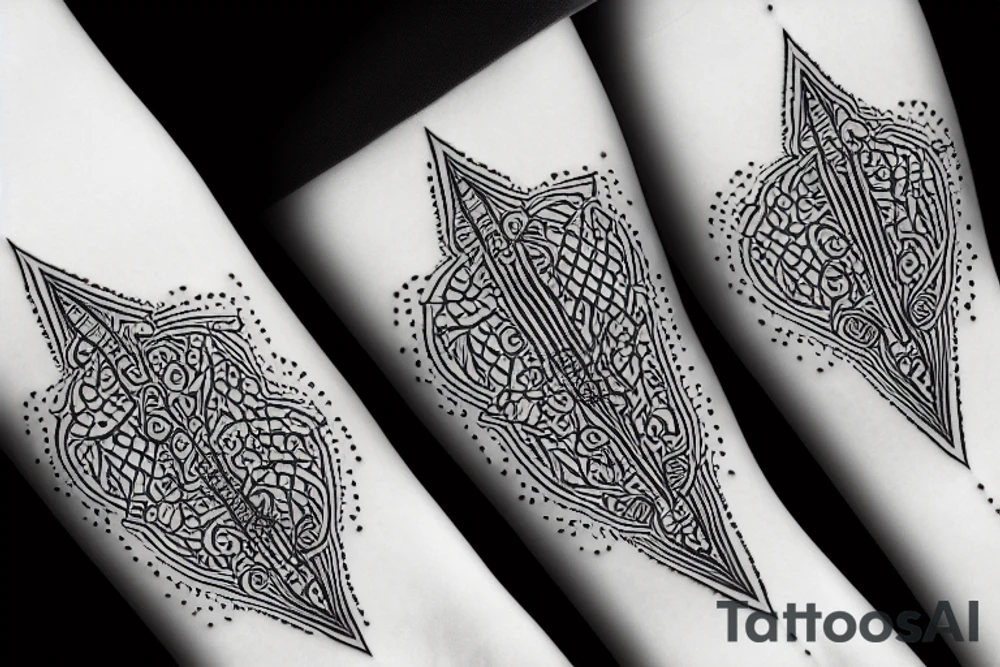 Dagger with a balance tattoo idea