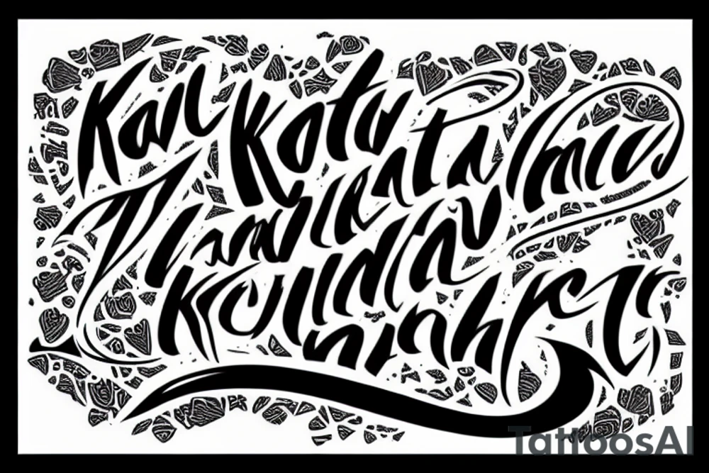 katana with words inside it tattoo idea