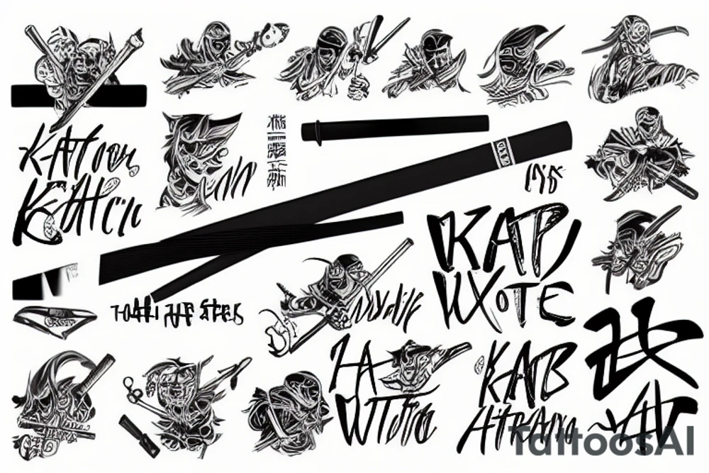 katana with words inside it tattoo idea