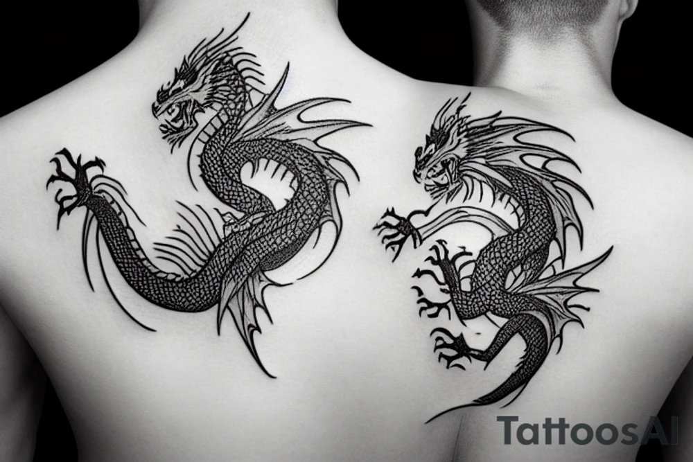 Dragon breathing fire tattoo idea