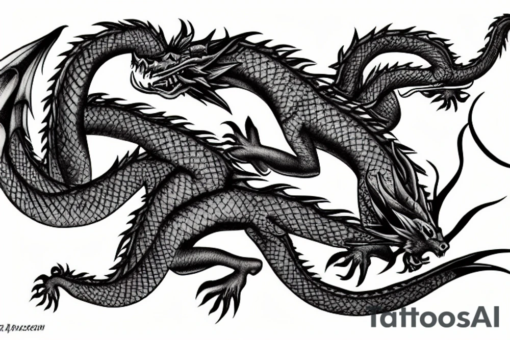 Dragon breathing fire tattoo idea