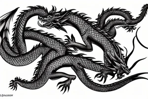 Dragon breathing fire tattoo idea