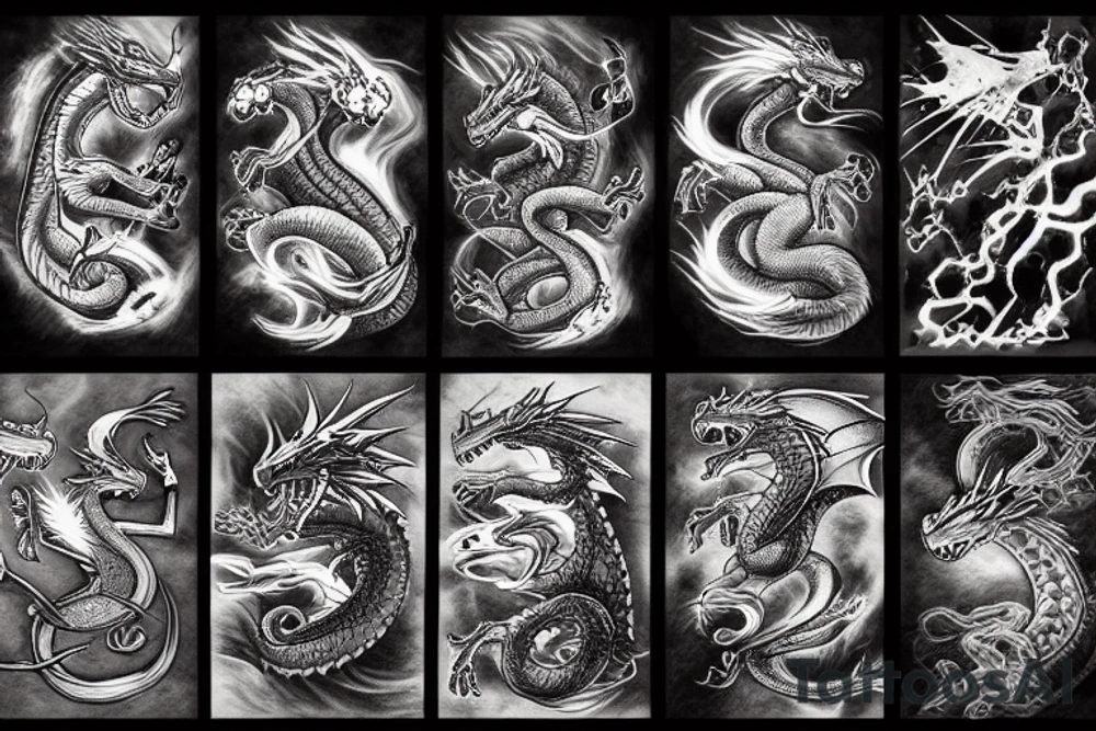 Fire breathing dragon tattoo idea