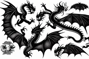 Flying dragon tattoo idea