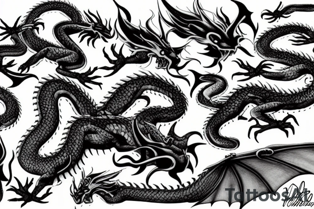 Flying dragon tattoo idea