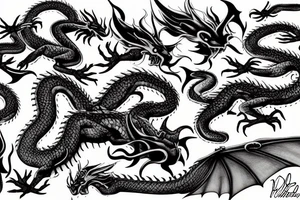 Flying dragon tattoo idea