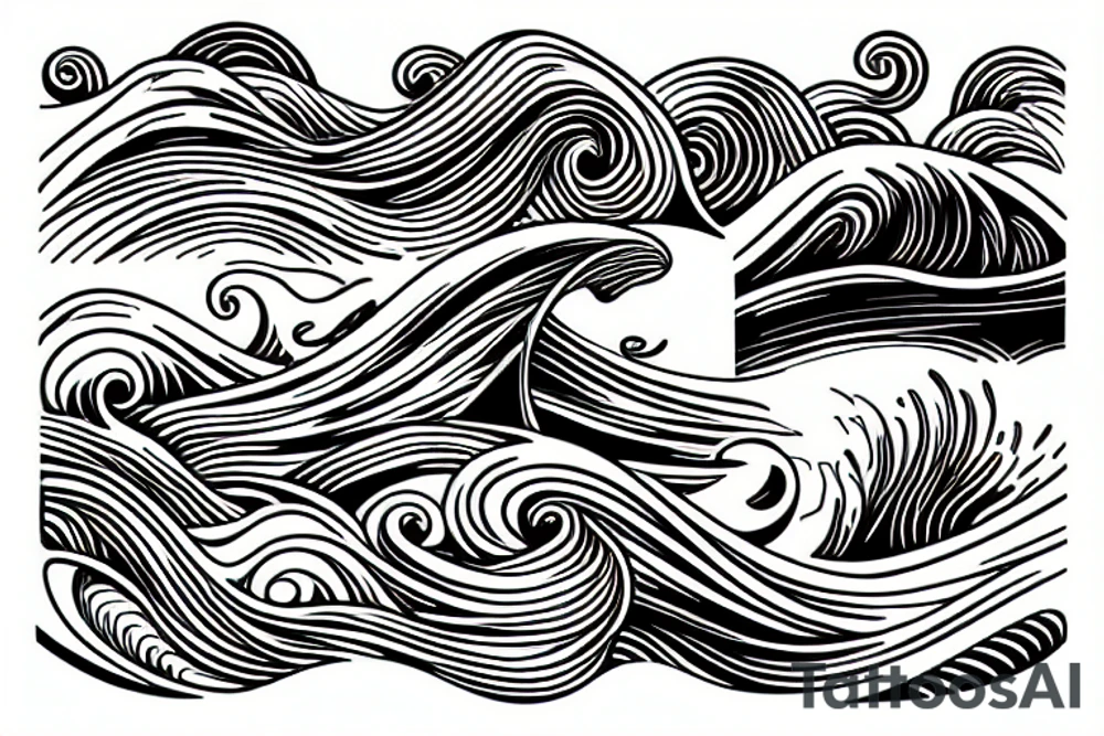 waves, waves on the beach, waves of Brazil, waves of Espírito Santo Brazil, circle, symmetric tattoo idea