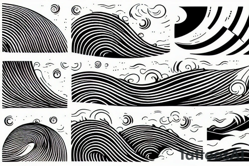 waves, waves on the beach, waves of Brazil, waves of Espírito Santo Brazil, circle, symmetric tattoo idea
