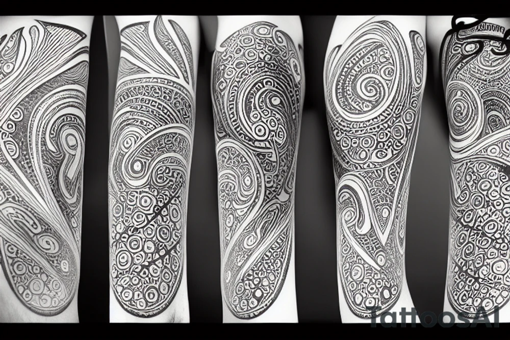Abstract, mystic, ornamental, pointillism tattoo idea