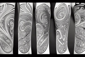 Abstract, mystic, ornamental, pointillism tattoo idea
