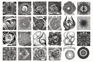 Abstract, mystic, ornamental, pointillism tattoo idea