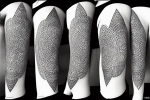 Abstract, mystic, ornamental, pointillism’ feminine, geometric tattoo idea