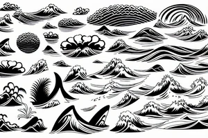 waves, waves on the beach, waves of Brazil, waves of Espírito Santo Brazil, circle, symmetric, beach, shore, tropical tattoo idea